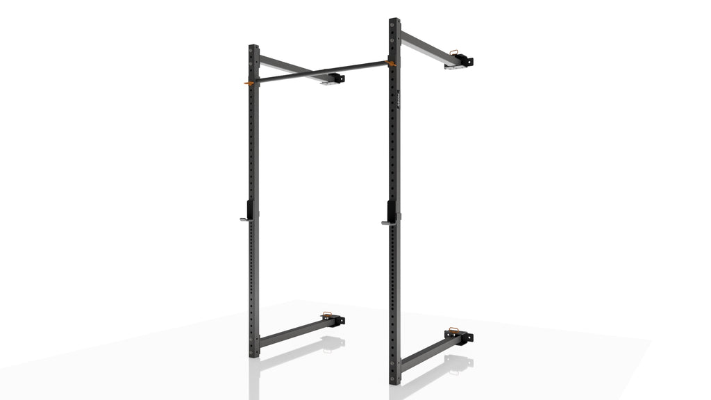 GROM Fold Back Wall Mounted Rack with Spotter Arms  - Depth of 90cm